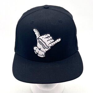 Hang Loose Hawaiian Sunday Swagger Black Snapback Cap Hat Pink Underbrim & Strap